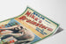 Poster vintage Mike's Brainstorm con elefante comico