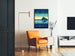 Poster decorativo Sérénol - Casa sul bordo dell'acqua al tramonto