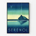 Poster decorativo Sérénol - Casa sul bordo dell'acqua al tramonto