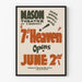 Poster vintage teatro Mason 7th Heaven apertura giugno