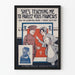 Poster vintage di insegnamento del francese con soldato e giovane ragazza