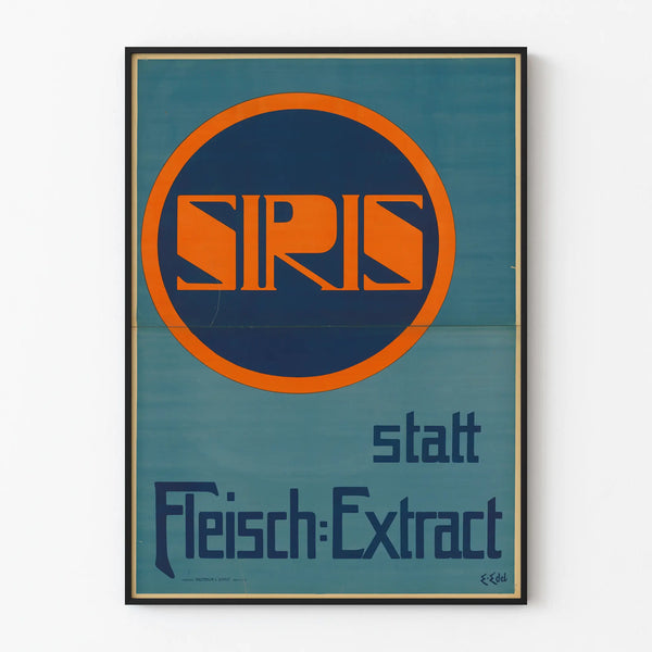 Poster pubblicitario vintage Siris - stile grafico anni '50
