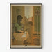 Poster decorativo madre sorridente con bambino e giocattolo fucile