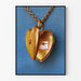 Poster vintage collier medaglione cuore dorato Solucamphre