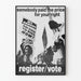 Poster vintage militante sul registro del voto e dei diritti civili