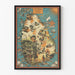 Poster cartografico vintage Sri Lanka Ceylan tè e industrie