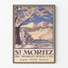 Poster vintage St Moritz Ville Blanche d'Engadine