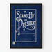 Poster vintage Stand By The President blu e bianco