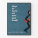 Poster murale blu 'Stap er eens uit met een boek' di Jan Bons
