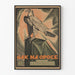Poster vintage patriottico con aquila su pietra