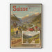 Poster vintage svizzero Valle del Rodano Ferrovie J.S.