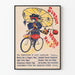 Poster vintage Sunday World del 5 maggio sul tema della bicicletta