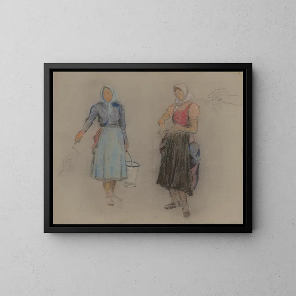 Studio di donne dei vigneti - Stefan Polkorb — quadro incorniciato alla parete