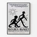 Poster vintage 'Han, Hun e Hamlet' silhouette in stile