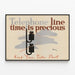 Poster vintage telefono - Il tempo è prezioso — quadro incorniciato alla parete