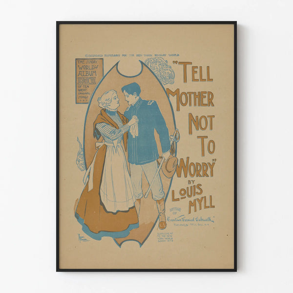Poster vintage Tell Mother Not To Worry Louis Myll