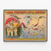 Poster vintage del circo Adam Forepaugh e Sells Brothers – Acrobati Bicketts — quadro incorniciato alla parete