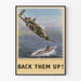 Poster vintage con immagine sottomarina e aereo Lockheed Hudson