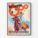 Poster vintage di film classico con cavaliere e coppia romantica