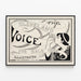 Poster vintage The Cleveland Voice illustrazione in bianco e nero — quadro incorniciato alla parete