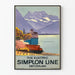 Poster vintage linea elettrica Simplon Svizzera