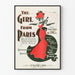Poster vintage La ragazza di Parigi in rosso e nero