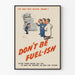 Poster vintage di sensibilizzazione al risparmio energetico - Don't Be Fuel-ish