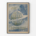 Poster vintage The Review of Reviews - Luglio, illustrata con cosmos e costellazione Leone