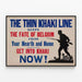 Poster vintage militare La sottile linea khaki — quadro incorniciato alla parete