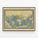 Poster vintage Carta Time & Tide delle Nazioni Unite 1948 — quadro incorniciato alla parete