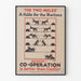 Poster da parete 'The Two Mules' - La favola della cooperazione