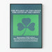 Poster decorativo murale San Patrizio Trifoglio Verde