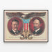 Poster vintage di Theodore Roosevelt e Charles W. Fairbanks con aquila americana — quadro incorniciato alla parete
