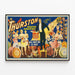 Poster vintage del mago Thurston con cappelli e danzatrici — quadro incorniciato alla parete