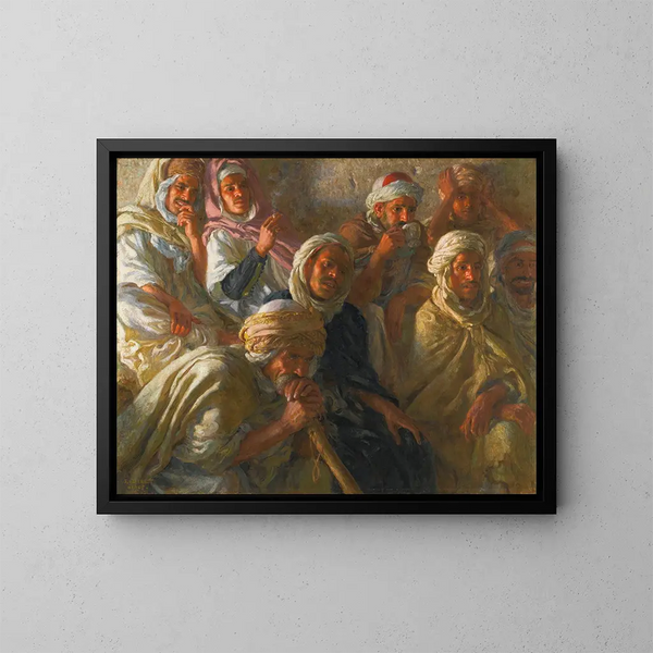 Spettatori che ammirano una ballerina - Étienne Dinet — quadro incorniciato alla parete