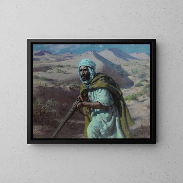 Il cacciatore di notte - Étienne Dinet — quadro incorniciato alla parete