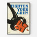 Poster vintage 'Tighten Your Grip' decorazione murale retrò