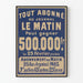 Poster pubblicitario vintage del giornale Le Matin