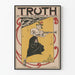 Poster Vintage Truth - Illustrazione Art Déco di Donna con Fucile