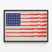 Poster bandiera americana rivisitata armi e aerei — quadro incorniciato alla parete