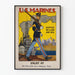 Poster vintage del servizio Marines degli Stati Uniti sulla Terra e sul Mare