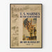 Poster vintage dei Marines statunitensi - Prima a issare la bandiera all'estero