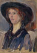 Studio di testa di una ragazza con un cappello - Ludovit Pitthordt — vista dell’opera
