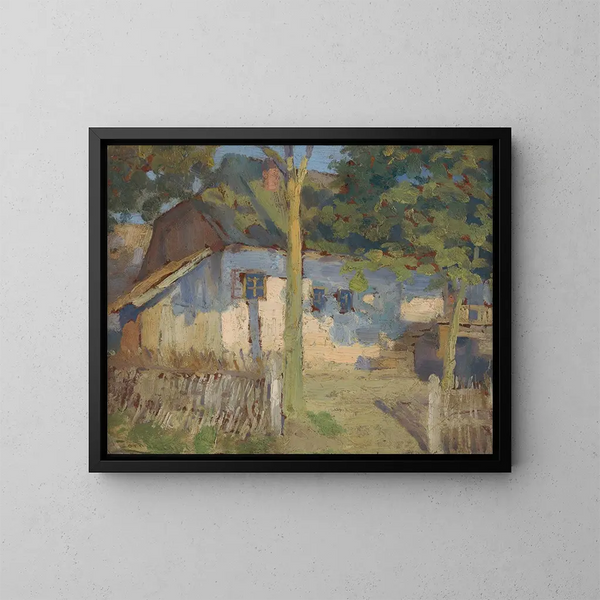 Davanti alla casa - Ludovit Ordok — quadro incorniciato alla parete
