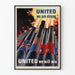 Poster vintage di guerra 'Uniti siamo forti, Uniti vinceremo' per decorazione murale