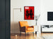 Poster decorativo USA Cowboys in silhouette nera su sfondo rosso