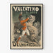 Poster vintage Valentino Domatore nero e leoni