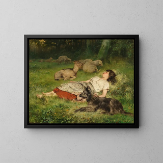 Bergère endormie - Évariste Carpentier — quadro incorniciato alla parete
