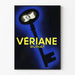 Poster decorativo da parete Chiave e Ritratto in nero e blu