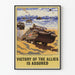 Poster militare vintage "Vittoria degli Alleati" nello sbarco anfibio